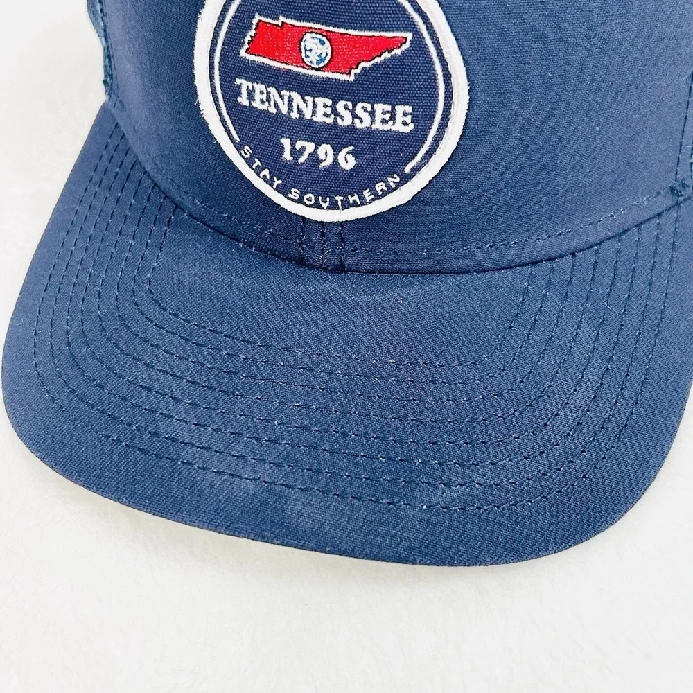 The State Company Tennessee Circle Patch‎ Trucker Hat Cap Adjustable Blue